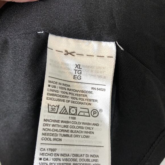 Old Navy Women's Sleeveless Black Embroidered Floral Shift Dress w/Tassels XL - Picture 5 of 9